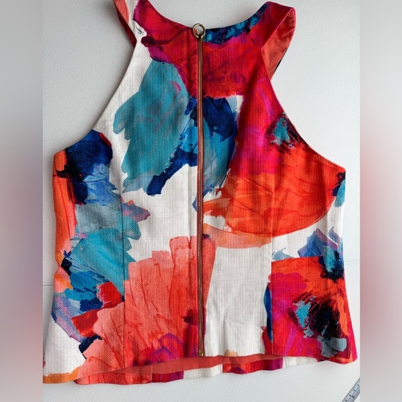 Trina Turk Katy Poppy Floral Multi-Color Halter Top Women's Size Medium - Picture 2 of 10